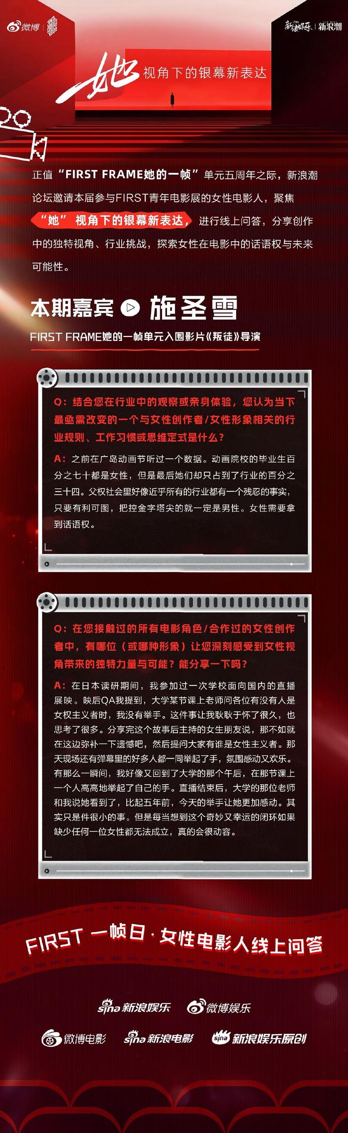 马思纯谈女性创作困境，FIRST影展聚焦她视角