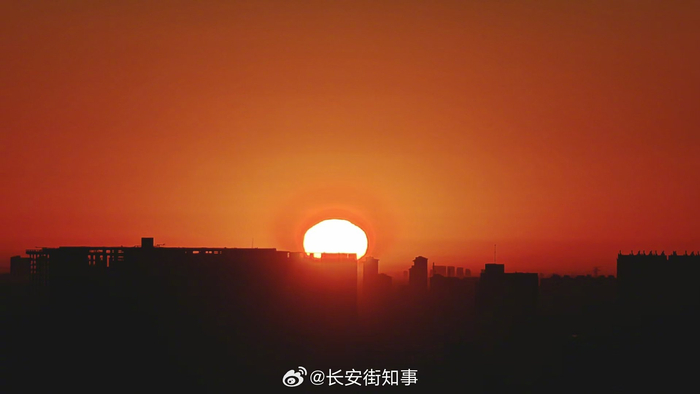 唯美！北京朝霞像橘子果冻
