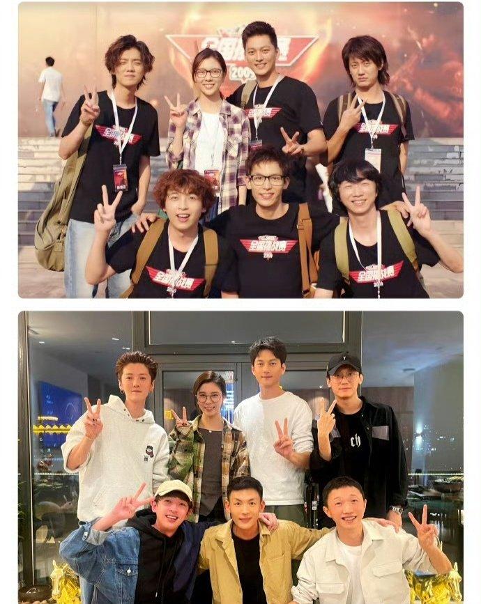 鹿晗宋妍霏等穿越火线演员重聚合影，再现五年前经典姿势