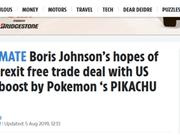 英首相希望脱欧后与美达成贸易协定 皮卡丘“助力”