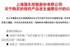 逾期1个亿存续期还有1亿 强生控股踩雷安信信托