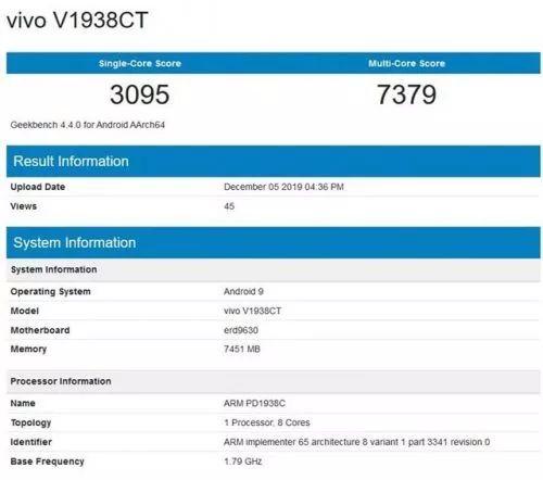 vivo X30 5G版现身Geekbench：搭载三星Exynos 980