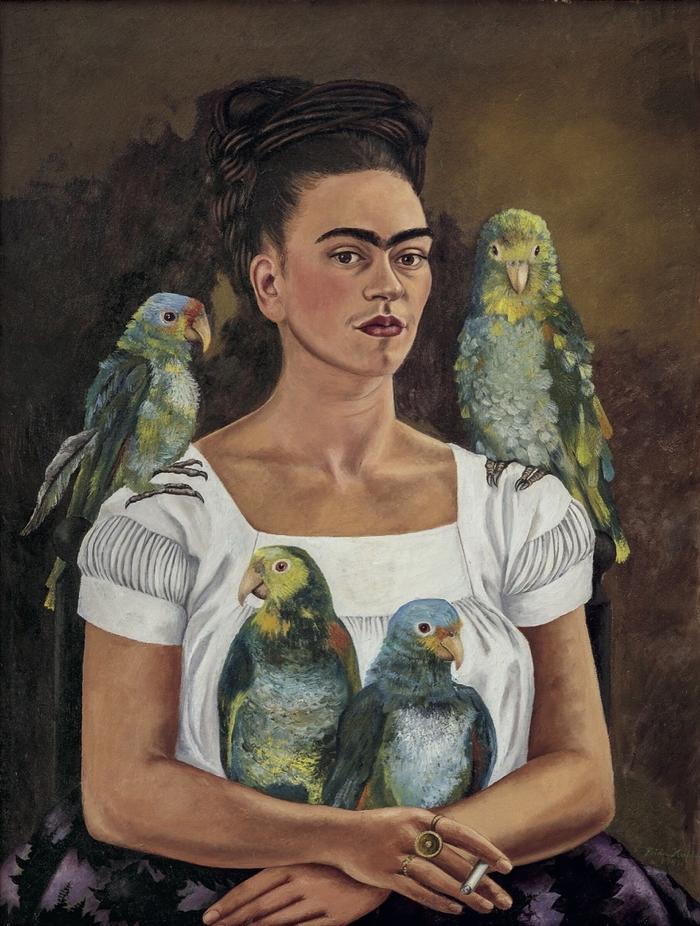 弗里达·卡罗,《我和我的鹦鹉》,1941,“美国生活:墨西哥壁画家重塑美国艺术,1925—1945”展出作品