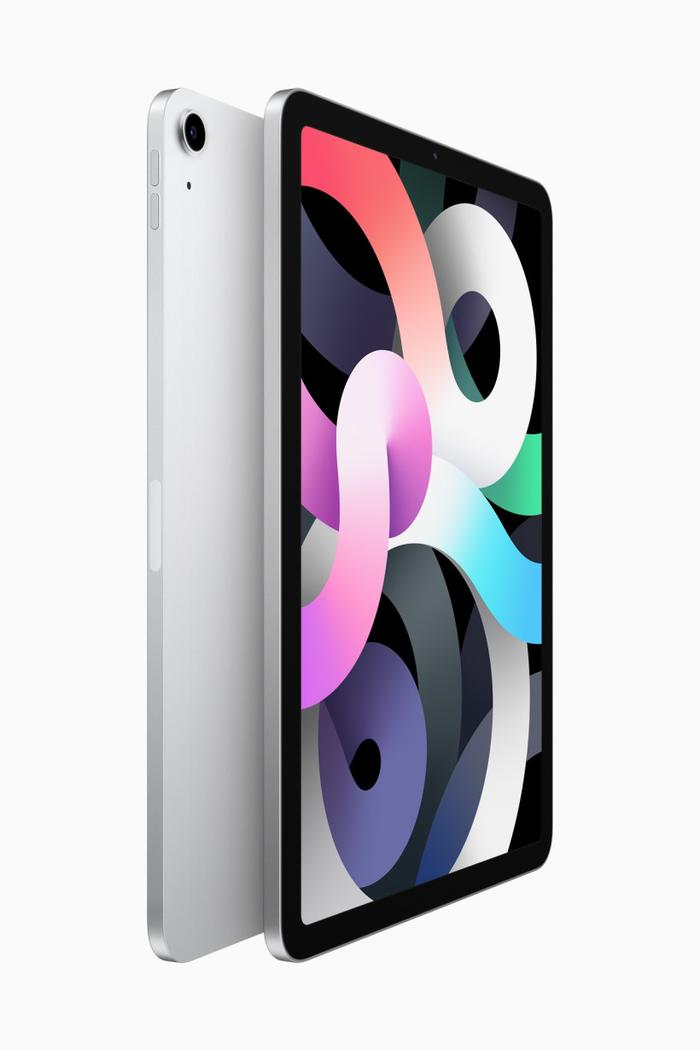 ▲ 全新 iPad Air 提供五种纤薄设计、颜色绚丽的新外观:银色、深空灰色、玫瑰金色、绿色和天蓝色。