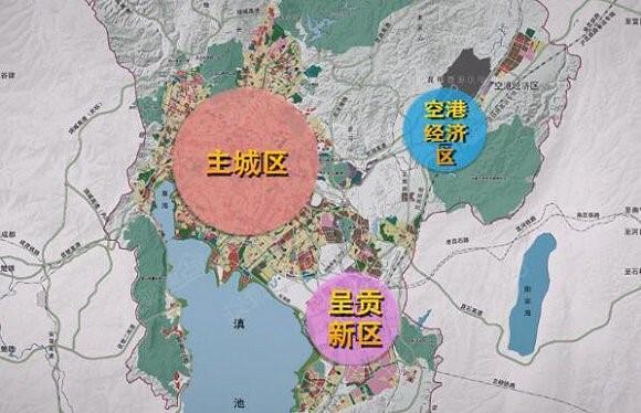 昆明城市片区地理位置图