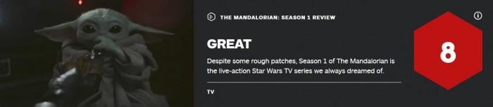 《曼达洛人》第一季IGN终评8分：大家梦想中的星战剧