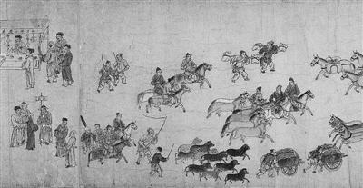 元代朱玉绘《太平风会图》(局部) 资料图片