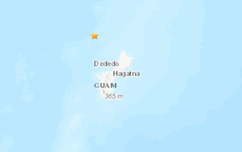 关岛附近海域发生5.1级地震 震源深度157.2千米
