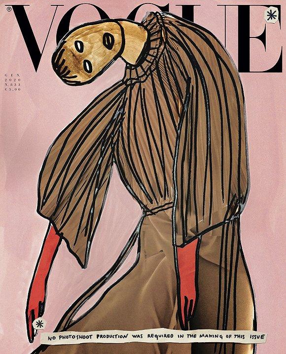 意大利版《Vogue》2020年1月刊封面 图片来源:Vogue