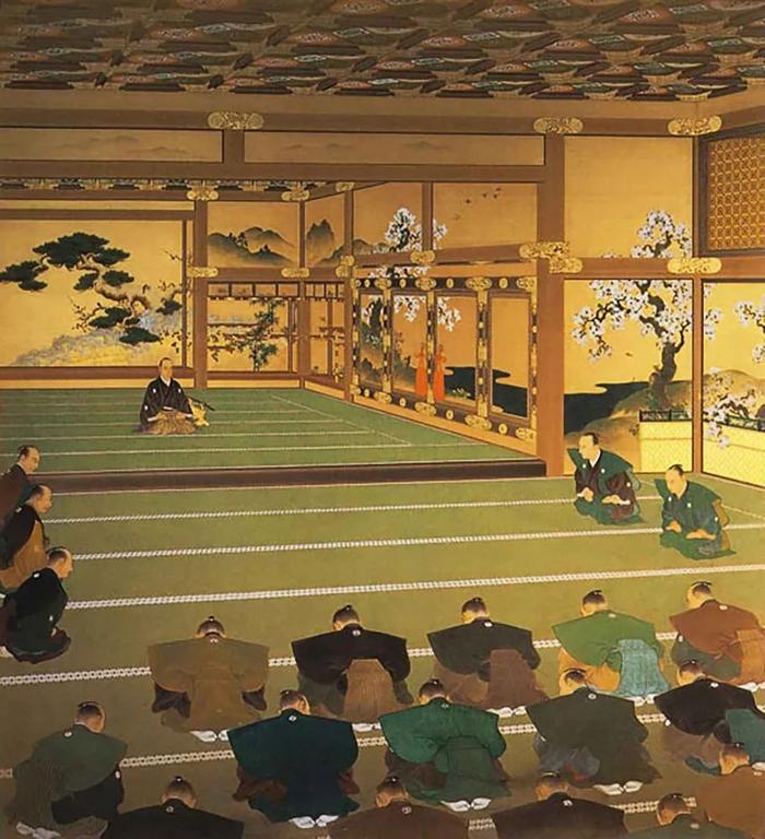 ▲历史画“大政奉还现场”