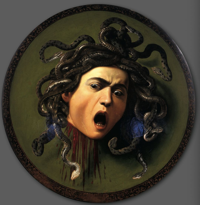 卡拉瓦乔《美杜莎的头颅》,1598-1599