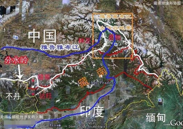 ▲中印边界多山地高原