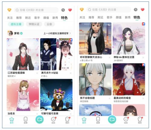 【图1:酷狗直播“虚拟主播”专区】