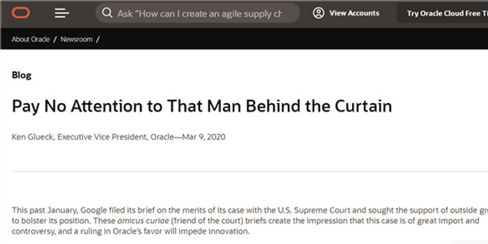 谷歌 甲骨文史诗级版权诉讼案 java api之争下周开审