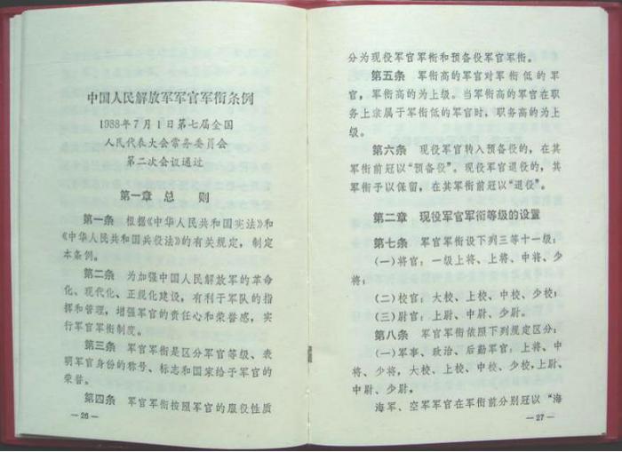中国人民解放军军官军衔条例