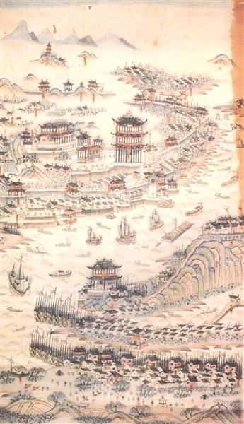 清代武昌汉口鸟瞰图