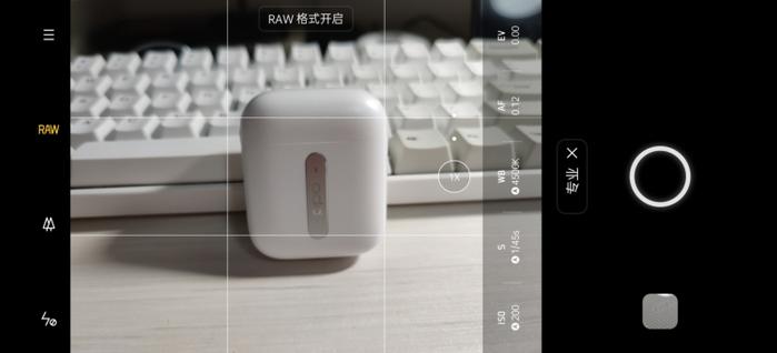 专业模式中可开启 RAW 格式