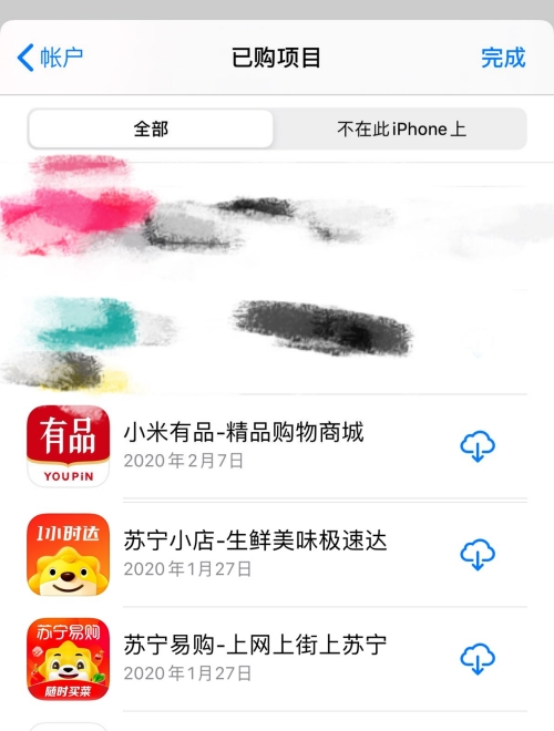 AppStore近期电商下载记录(受访者供图)