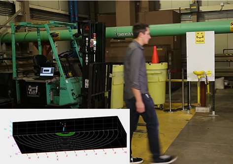 图4:传感器不指示危险信号,因为有人正在离开机器