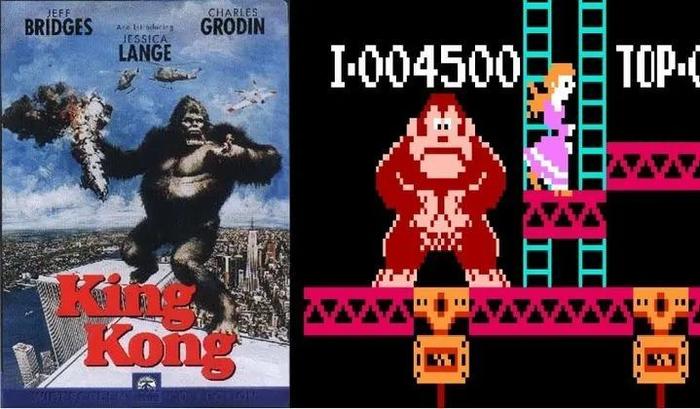 电影《大金刚》和任天堂的《森喜刚》街机游戏。图片来自:The Gamer