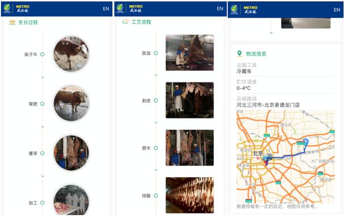 (这块小小的牛肉从农场到麦德龙商场,被清清楚楚地记录了下来)