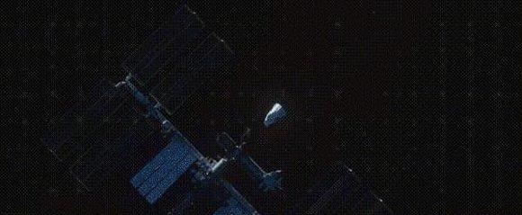 ▲航天器对接国际空间站动画演示