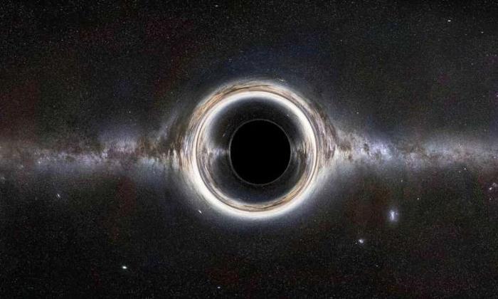 旋转的黑洞的模拟影像(图片来源:credit: ESO/S. Brunier)