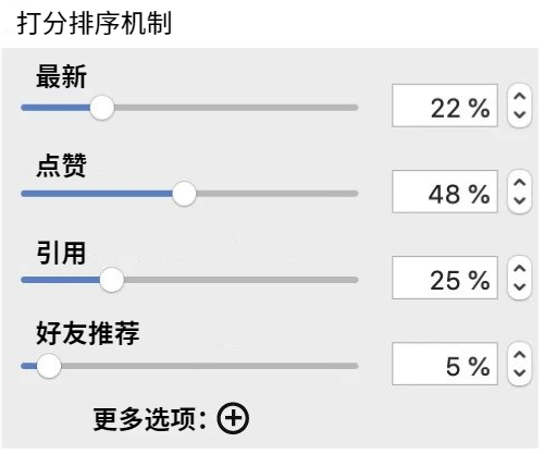 图5:透明自主的打分排序机制