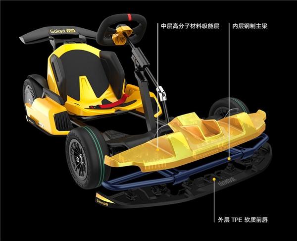 (图:九号卡丁车Pro兰博基尼汽车定制版车头防撞设计)