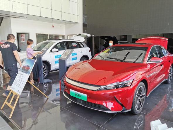 北京某4S店里的新能源汽车 每经记者李硕摄