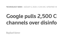 动作不断！外媒：谷歌撤下2500多个与中国相关的YouTube频道