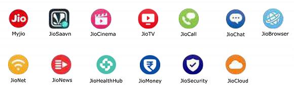 ▲Jio旗下的部分APP