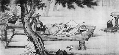 元代刘贯道《梦蝶图》 资料图片