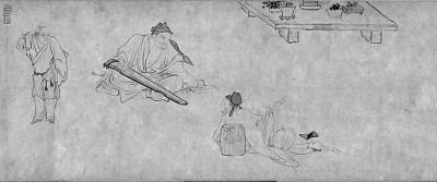 明代杜堇绘《听颖师弹琴》 资料图片