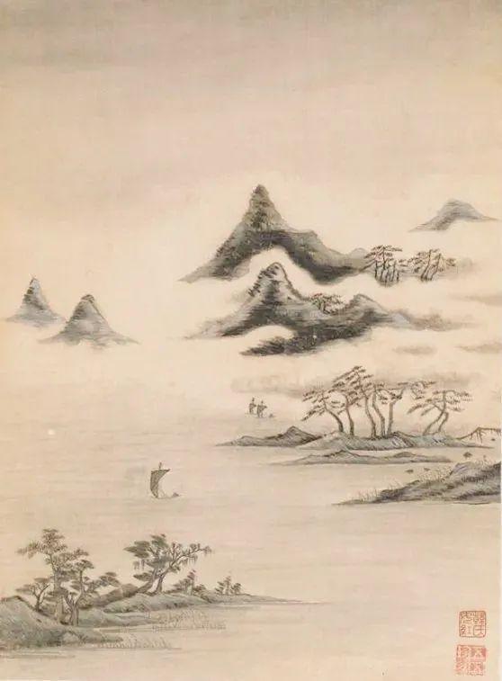 ▲ 顾绣宋元名迹册·米画山水图 (资料图片)
