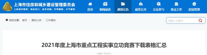 2021年度上海市重点工程实事立功竞赛下载表格汇总