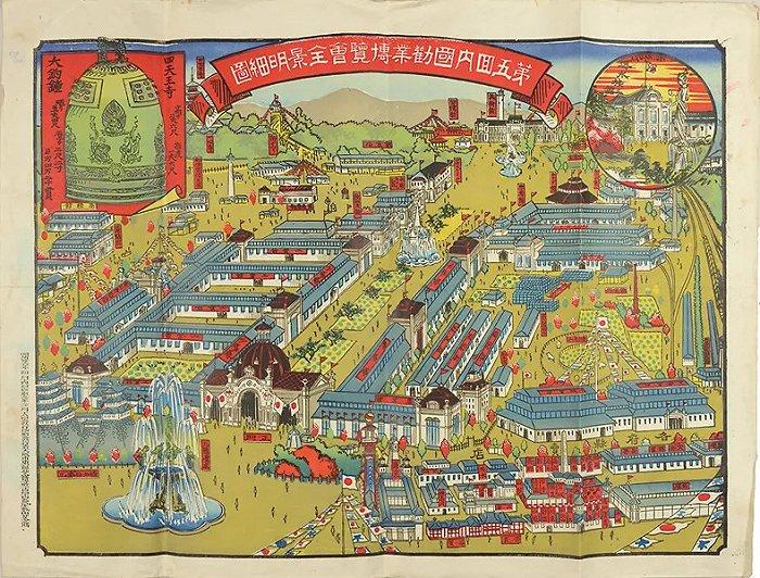 第五回内国勧業博覧会全景明細図。图片来源:www.yamada-shoten.com