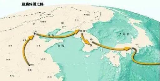豆腐传播之路。图片来源:中国国家地理网