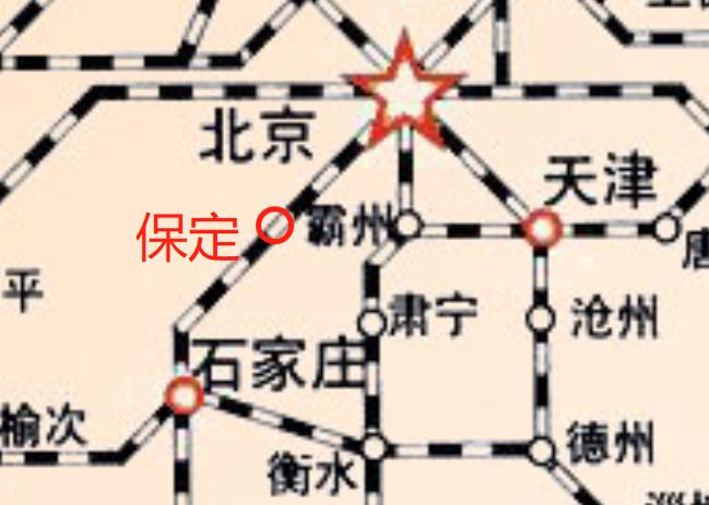 注:津保线开通前从石家庄坐火车去天津是一件麻烦的事情 图源:地之图