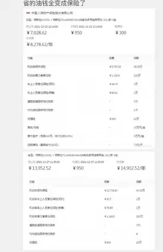 特斯拉车主：“省的油钱全变成保险了”新能源车保费更贵？