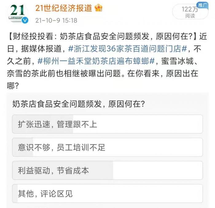 不止喝出蜘蛛蟑螂！在4140杯遭到投诉的奶茶里，食品安全问题仅排第三