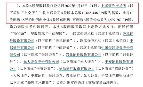 券业最大规模配股启动！中信证券280亿配股五大看点，大股东承诺全额认购，三个交易日可抢权，要参与吗