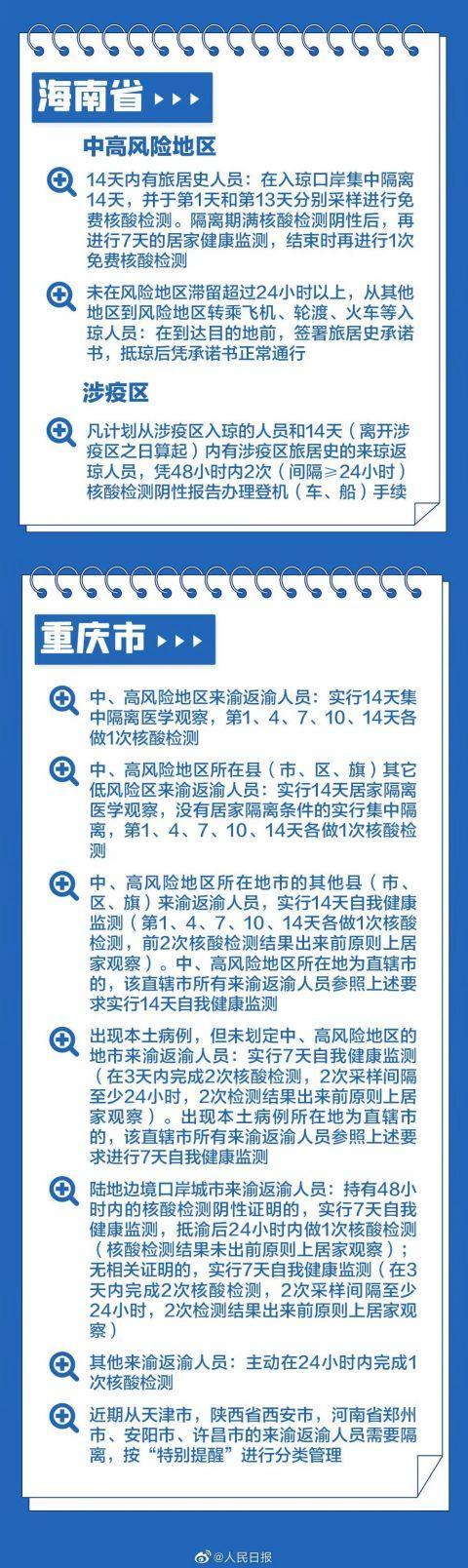 春节返乡核酸怎么做？是否会被隔离？31省区市防疫政策汇总