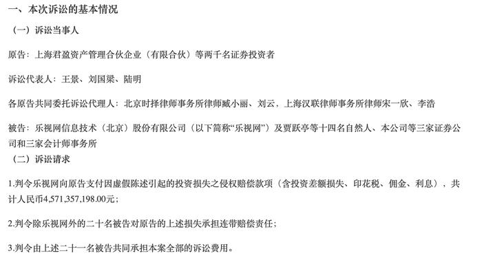 贾跃亭的债又多了！2000名投资者索赔45.71亿，原告律师：史上最大金额