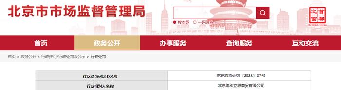 涉嫌销售超过保质期食品  北京隆和立源商贸有限公司被罚