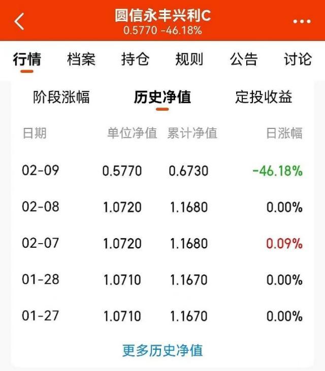 基金净值单日下跌46.18%？究竟怎么回事？