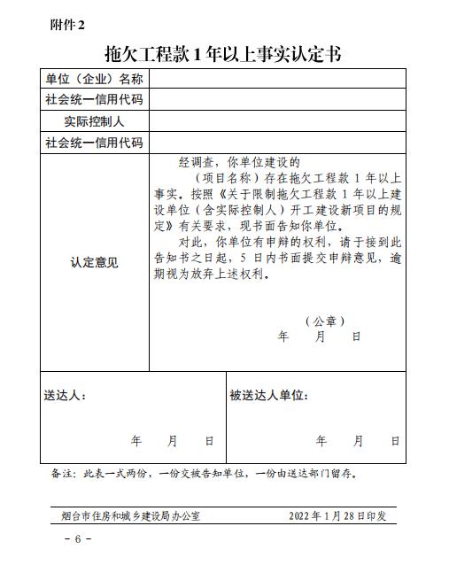 烟台新规！建设单位拖欠工程款1年以上的，限制开工建设新项目！