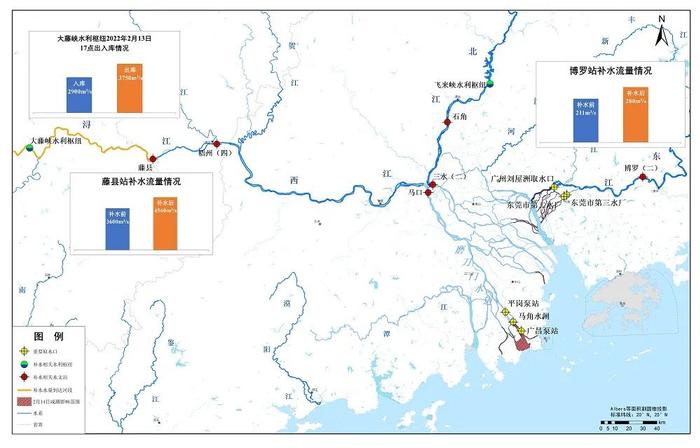 战咸潮 | 珠江流域压咸补淡应急补水2月14日情况