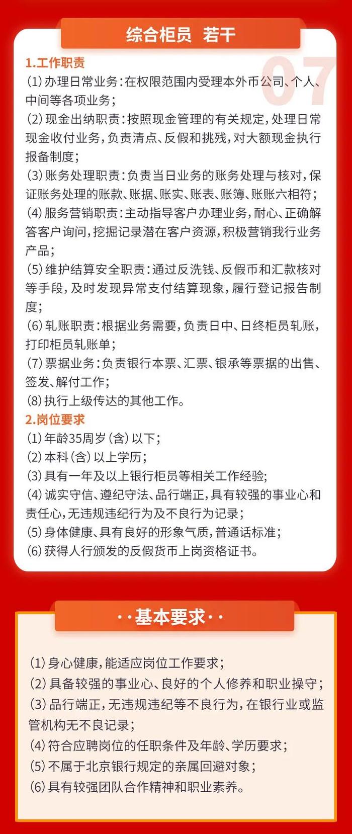 北京银行雄安分行（筹）最新招聘！