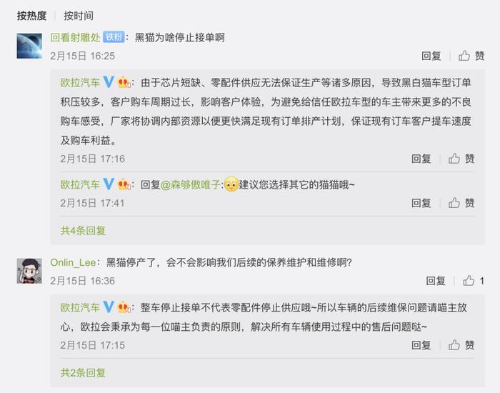 芯片不足？欧拉黑白猫停产，网友：核心原因还是利润太低！